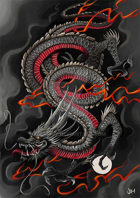 Japanese Dragon Speed Painting by JimJaz Tato Phoenix, Tato Naga, Dragon Sleeve, Dragon Tattoo Art, Chinese Dragon Tattoos, Japanese Dragon Tattoo, Dragon Sleeve Tattoos, Japanese Dragon Tattoos, Asian Dragon