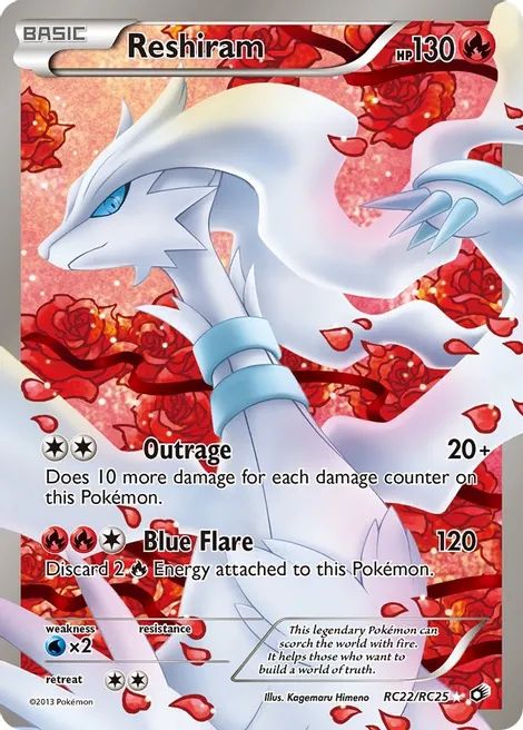 Reshiram (Full Art) - Legendary Treasures: Radiant Collection - Pokemon Persona Inspiration, Pokemon Cards Legendary, Pokemon Full Art, N Pokemon, Rare Pokemon Cards, Pokemon Game, Collectible Trading Cards, Card Sleeves, Game Card