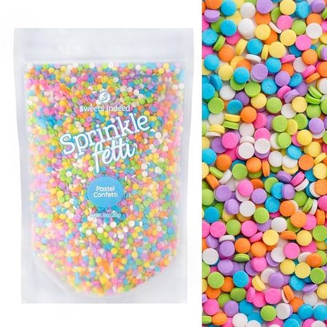 Amazon.com: Sweets Indeed, Sprinkles, Edible Sprinkle Mix, Perfect for Cake Decorations, Baking, Ice Cream, Cookies, Cupcake Topper (Pastel Confetti, 10 ounces) : Grocery & Gourmet Food Pastel Confetti, Cookies Cupcake, Cream Cookies, Decorator Icing, Ice Cream Cookies, Food Pantry, Cupcake Topper, Candy Recipes, Cupcake Toppers