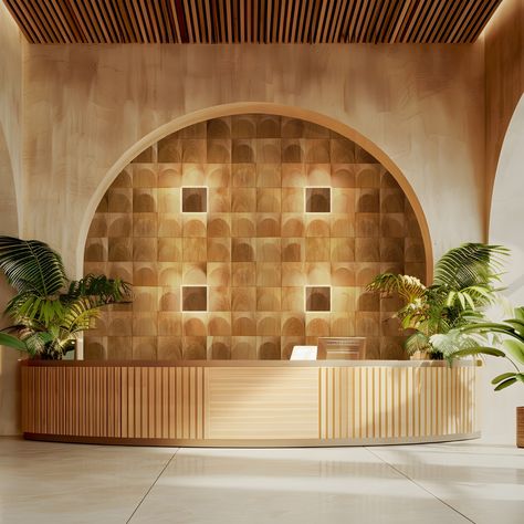 Decorative 3D wall panels - ARCH - FORM AT WOOD Wall Shapes, Wooden Wall Tiles, Wooden Lighting, Wooden Accent Wall, Wood Cafe, Classic Style Interior, 3d Wall Tiles, Wall Tiles Design, Lobby Lounge