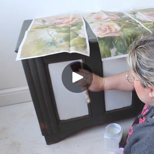 176K views · 3.9K reactions | Vintage blanket box makeover with our newest decoupage paper | By Dixie Belle Paint CompanyFacebook Blanket Box Makeover, Redoing Furniture, Box Makeover, Vintage Blanket, Blanket Box, Dixie Belle Paint, Decoupage Paper, Redo Furniture, Decoupage