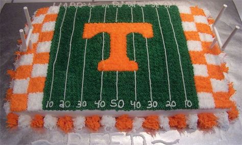 Football Cakes, Groom Cakes, Thomas Birthday Parties, Tailgating Ideas, Sports Themed Cakes, Sports Cakes, Tennessee Volunteers Football, Thomas Birthday, Diy Birthday Cake