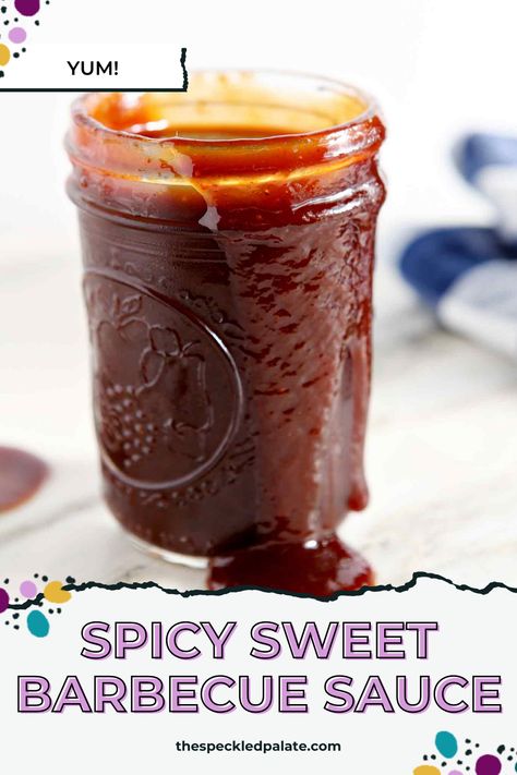 Want to learn how to make a tangy, Memphis-style barbecue sauce? Look no farther than this recipe! You need a lot of ingredients and some time for them to cook down, but the end result is absolutely delicious and yields a TON of BBQ sauce! #EasyEntertaining #SpeckledPalate Fireball Bbq Sauce Recipe, Pitboss Recipes, Diy Bbq Sauce, Home Made Bbq Sauce, Fireball Recipes, Make Bbq Sauce, Unique Sauces, Homemade Bbq Sauce Recipe, Homemade Bbq Sauce