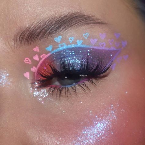 Hearts Eye Makeup, Fade Into Hue, Lash Sensational Sky High Mascara, Vampire Bride, The Fade, Cute Eye Makeup, Pride Makeup, Graphic Makeup, Beautiful Eye Makeup