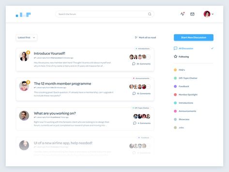 Great work from a designer in the Dribbble community; your best resource to discover and connect with designers worldwide. Community Web Design, Forum Website Design, Community Ui Design, Modal Ui Design, Community Ui, Notification Ui, Web Design User Interface, Flat Web Design, Community Design