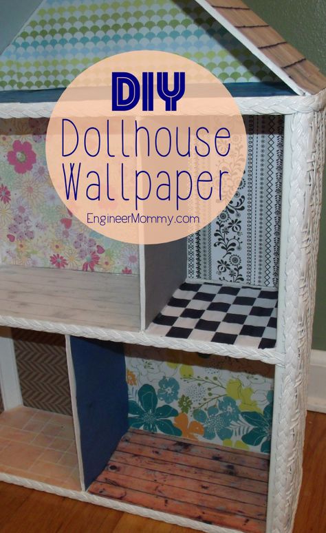 DIY Dollhouse Part 2: Adding Wallpaper and Flooring Lps Furniture, Dollhouse Interior, Dollhouse Makeover, Diy Barbie House, Doll House Wallpaper, Barbie Dreamhouse, Dollhouse Tutorials, Dollhouse Miniature Tutorials, Doll Furniture Diy