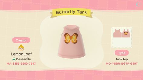 Animal Crossing Tank Top Design, Acnh Tank Top Designs, Acnh Fashion, Clothing Codes, Side Quest, Acnh Clothes, Pink Clothes, Acnh Codes, Acnh Ideas