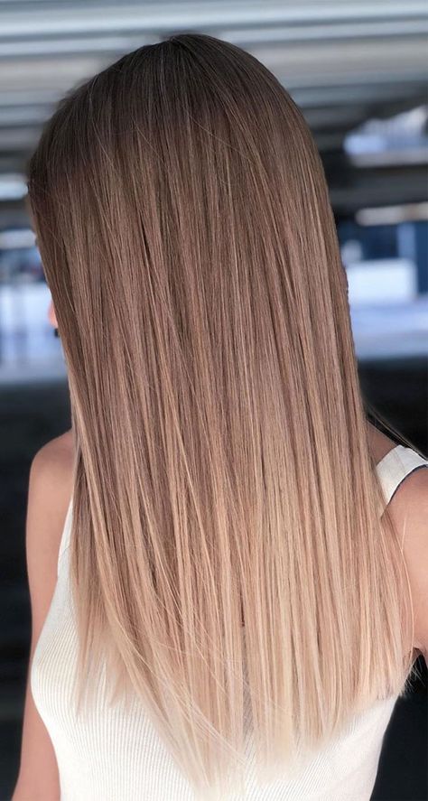 Best Hair Color For Straight Hair, Low Maintenance Blonde Balayage Brunettes, Bronde Balayage Straight Hair, Shadow Balayage, Hairstyle Color Ideas, Straight Hair Balayage, Hair Color Trends 2020, For Brunettes Balayage, Ombre Straight Hair