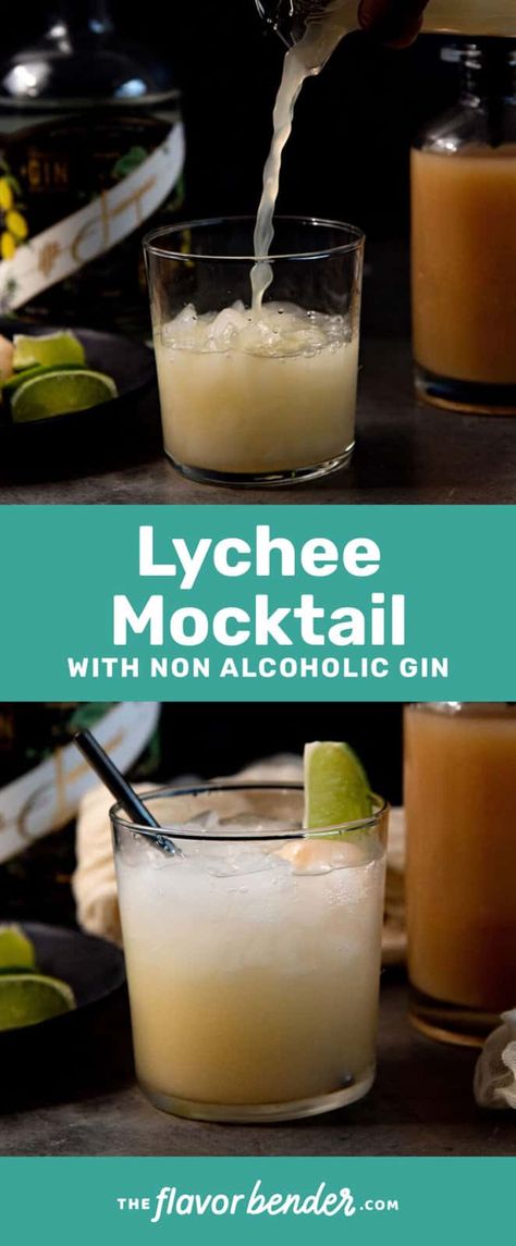 Lychee Sangria, Lychee Mocktail, Lychee Cocktail, Easy Mocktails, Virgin Cocktails, Easy Mocktail Recipes, Flavoured Gin, Gin Recipes, Drink Recipes Nonalcoholic