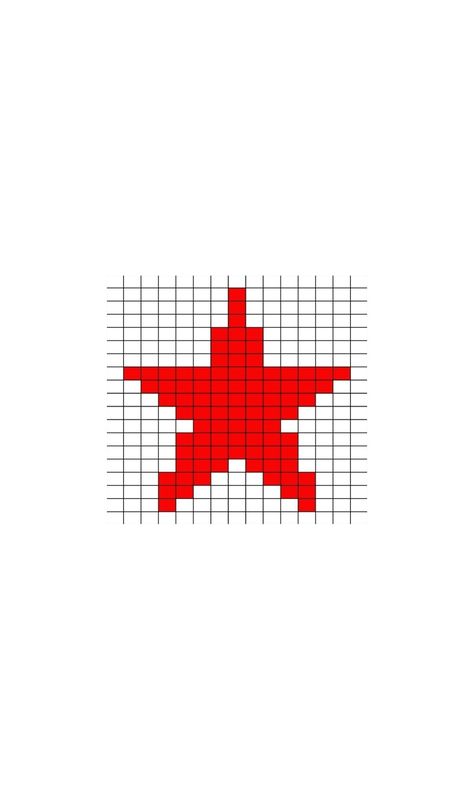 Crochet Star Graph, Star Grid Pattern, Crochet Stars, Grid Pattern, Red Star, Star Patterns, Crochet Ideas, Pixel Art, Stripes