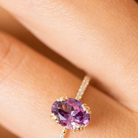 Melanie Casey Fine Jewelry on Instagram: "The bold pink-violet of this sapphire is hypnotizing, especially with diamond accents and a 14k yellow gold setting. If you prefer deep jewel tones, you won't want to miss out on the Purple Sapphire Unveiled Ring with Pave Band, now on melaniecasey.com! 💜" Deep Jewel Tones, Purple Diamond Ring, Melanie Casey, Purple Diamond, Pave Band, Purple Sapphire, Yellow Gold Setting, Gems Jewelry, Jewelry Inspo