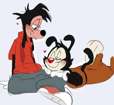 Yakko X Max Goof, Animaniacs Fanart, Animaniacs Characters, Max Goof, Cartoon Characters As Humans, Goof Troop, Looney Tunes Show, Cartoon Ships, Goofy Movie