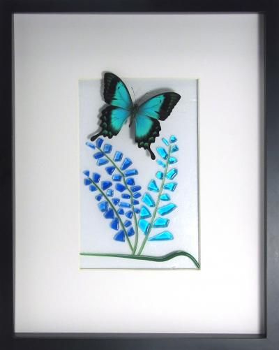 Fused glass garden delights | Sky Vine Butterflies Fused Glass Butterfly, Art In The Park, Glass Art Projects, Glass Butterfly, Glass Garden, Fused Glass Art, Art Project, Fused Glass, Vines