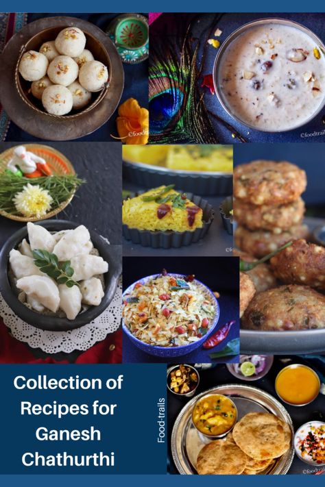 Collection of recipes sweet and savoury for the Auspicious Ganpati/Ganesh festival. Ganesh Chaturthi Festival, Ganesh Festival, Khaman Dhokla, Food Collage, Savory Rice, Savoury Recipes, Recipes Sweet, Indian Sweet, Indian Snacks