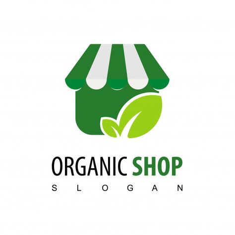 Organic store logo design inspiration | Premium Vector #Freepik #vector Supermarket Logo, Store Logo Design, Organic Food Logo, Free Business Logo, Fruit Logo Design, Organic Store, Fruit Logo, Business Fonts, Inspiration Logo Design