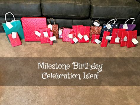 Looking for a way to celebrate a special milestone birthday? Well I have an idea that will make any milestone birthday fun and special! Milestone Party Ideas, I Have An Idea, Milestone Birthday Gifts, Milestone Birthday Party, Birthday Countdown, Birthday Special, Domestic Goddess, Care Packages, Milestone Birthday