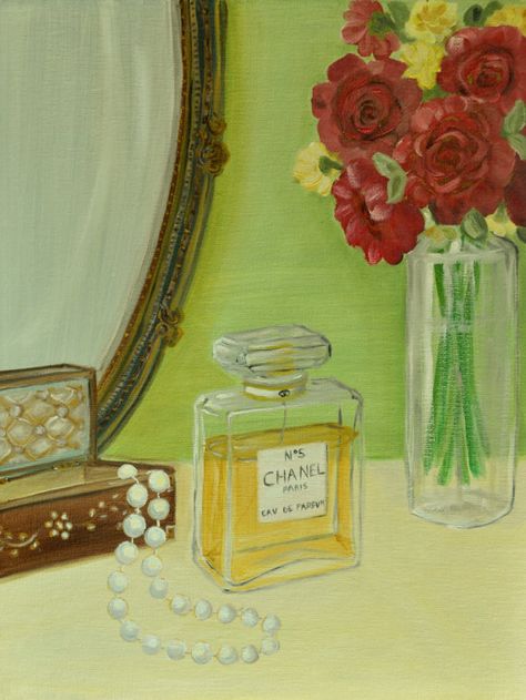 Giclee Print of Oil PaintingChanel No 5Still by SimplePleasureArt Perfume Chanel, Still Life Artists, Unicorn Fashion, Chanel No 5, Oil Painting Texture, Awesome Designs, Expressive Art, A Level Art, Still Life Art