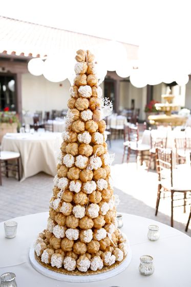 Ah, the croquembouche, or traditional French wedding cake. =) French Wedding Cakes, Letter Cake Toppers, Heart Cake Topper, Wedding Cake Toppers Unique, Parisian Wedding, Wedding Cake Alternatives, Croquembouche, Traditional Wedding Cakes, Unique Cake Toppers