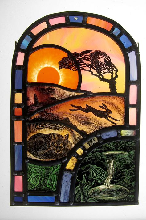 Pagan Paintings, Tamsin Abbott, Art Glass Jewelry, Stained Glass Church, Painted Glass Art, Stained Glass Paint, Glass Paint, Art Stained, Stained Glass Designs