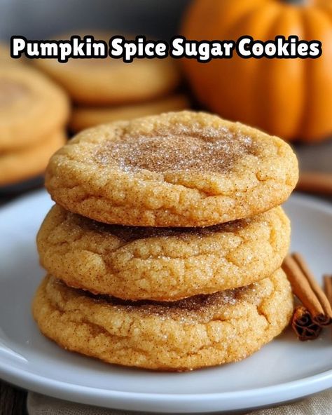 Betty Crocker Pumpkin Spice Cookie Mix Recipes, Pumpkin Spice Sugar Cookies Recipe, Pumpkin Spice Sugar Cookies, Spice Sugar Cookies, Pumpkin Spice Cookies, Slow Cooker Desserts, Kinds Of Desserts, Fall Spices, Pumpkin Flavor