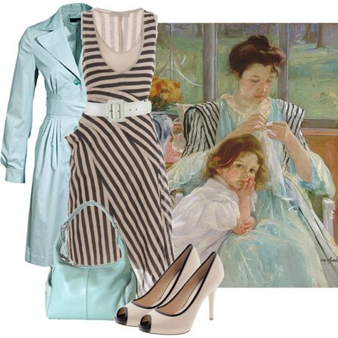 Wardrobes inspired by famous pieces of art - genious! Mary Cassatt, created by georgina-m on Polyvore Art Inspired Fashion, Mary Cassatt, Mode Casual, Classy And Fabulous, Inspired Outfits, Up Girl, The Professional, A Child, Style Me