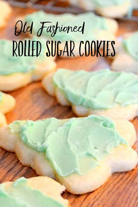 Sugar Cookie Recipes, Old Fashioned Sugar Cookies, Rolled Sugar Cookie Recipe, Roll Out Sugar Cookies, Soft Sugar Cookie Recipe, Cut Out Cookie Recipe, Best Sugar Cookie Recipe, Rolled Sugar Cookies, Iced Sugar Cookies