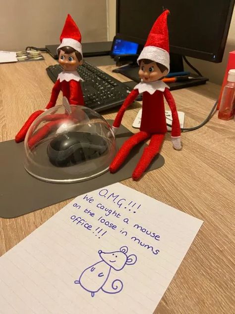 Please Clean Your Room Elf, Gnome Display Ideas, Elf 2023, Elf Ideas Easy, Funny Elf On The Shelf, Elf Arrival, Awesome Elf On The Shelf Ideas, Elf Magic, Elf Activities