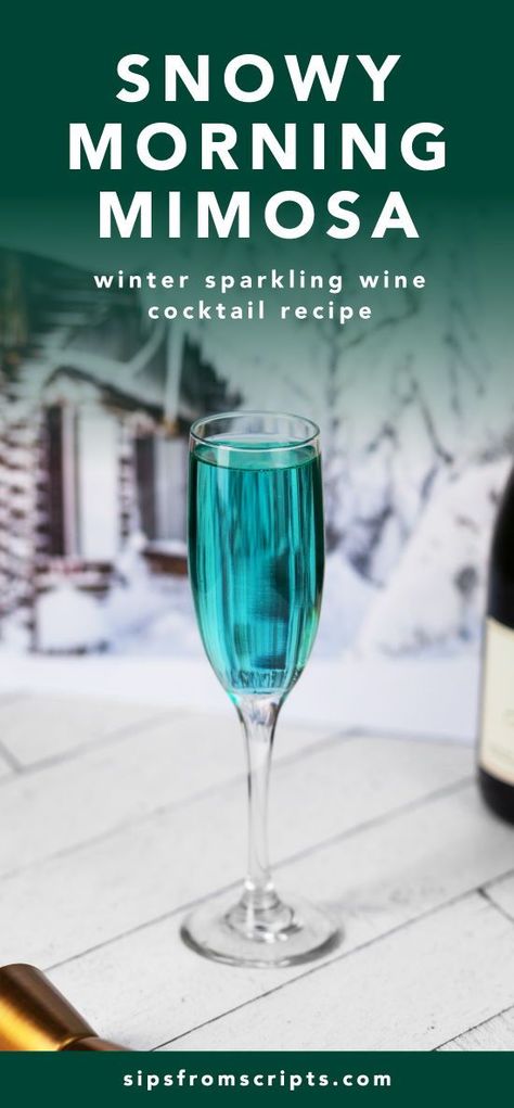 The Snowy Morning Mimosa is a sparkling wine-based cocktail recipe that was created by Jessica Strand. This variation was adapted from her book Very Merry Cocktails: 50+ Festive Drinks for the Holiday Season. Xmas Mimosa, Winter Mimosas, Winter Mimosa, Sparkling Wine Cocktail Recipes, Blue Mimosa, Holiday Mimosa, Mimosa Cocktail Recipes, Xmas Drinks, Sparkling Wine Cocktails