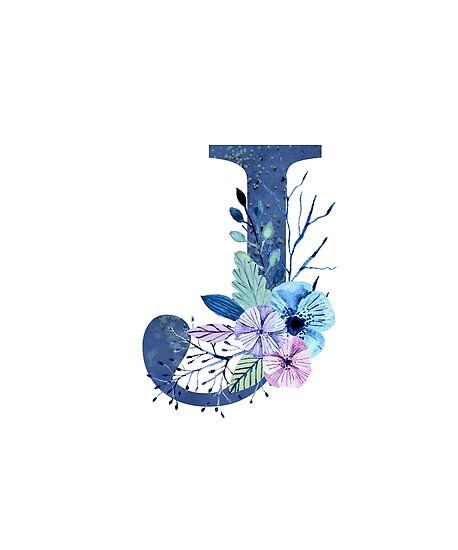 Monogram J embellished with icy blue winter  flowers,  leaves and folilage. perfect monogram design on shirts, apparel, stickers, phone casings, mugs, momentos and gifts for family, friends and loved ones especially ladies, women and girls. great gifts for christmas, birthday, anniversary, mother&#… • Millions of unique designs by independent artists. Find your thing. Initials Wallpaper, Illustration Alphabet, Om Symbol Art, Monogram J, Floral Monogram Letter, Floral Font, Writing Paper Printable Stationery, Stylish Alphabets, Winter Bouquet