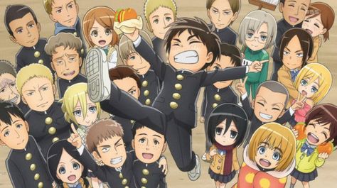 Attack on Titan: Junior High Sasha Aot, Aot Junior High, Attack On Titan Junior High, Aot Wallpaper, Nerd Games, Aot Characters, Titans Anime, Attack On Titan Season, Attack On Titan Funny