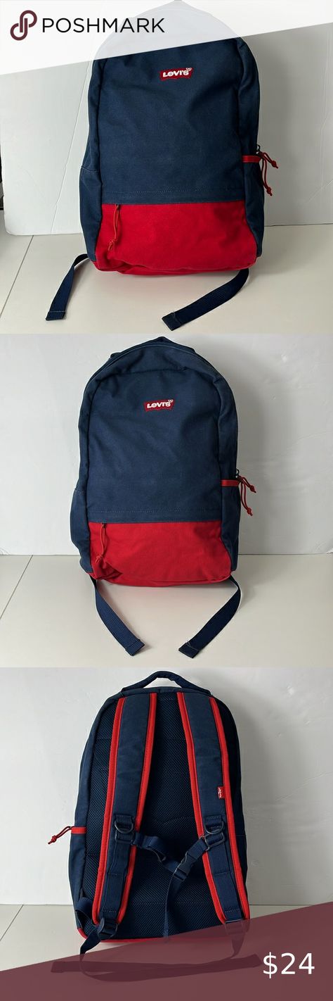 Levi’s Unisex Blue and Red Backpack Red Backpack, Levi's, Every Day, Backpacks, Shop My, Best Deals, Red, Closet, Blue