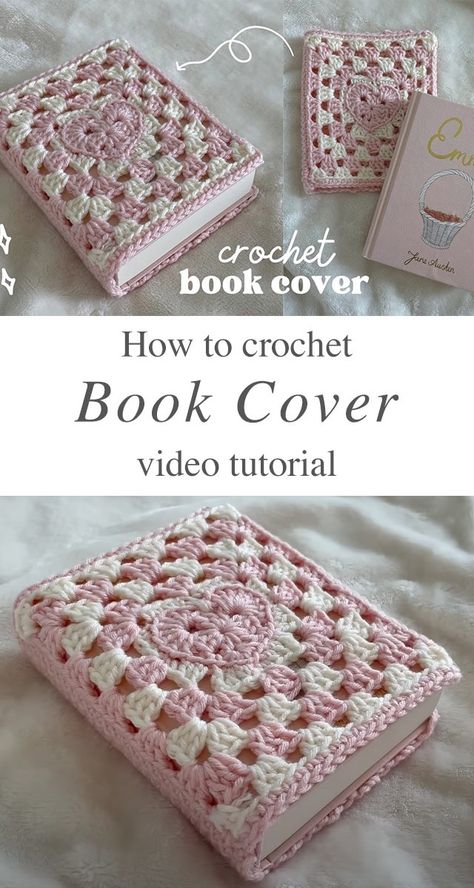 Knitting Book Cover, Crochet Square Patterns Tutorials, Heart Crochet Projects, Crochet Project Tutorials, Crotchet Ideas Projects Easy, Knitted Things Ideas, Granny Square Knitting Pattern, What To Knit Ideas, Simple Crochet Squares