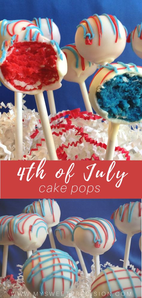 Fourth Of July Cake Pops, Patriotic Cake Pops, Dessert For A Party, Fourth Of July Cake, 4th July Food, Giant Marshmallows, Fourth Of July Cakes, Monday Funday, Patriotic Desserts