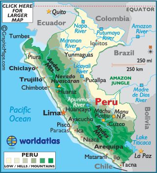 Map of Peru – Peru Map, Peru South America, Map Peru, Peru Information - Worldatlas.com America Outline, Peru Map, Peru Vacation, Medical Mission, Temple Thailand, Medical Missions, Ecuador Travel, Physical Map, Geography Map