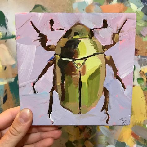 Gold Beetle, Bug Art, Gouache Art, Insect Art, Daily Painting, Arte Inspo, Daily Paintworks, Tempera, Fine Art Gallery