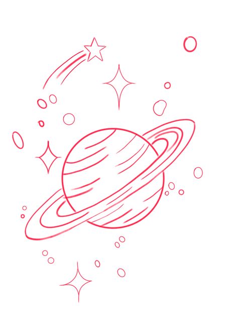 Saturn Aesthetic Drawing, Saturn Drawing Simple, Saturn Doodle, Saturn Sketch, Saturno Aesthetic, Planets Names, Saturn Drawing, Saturn Design, Simple Cat Tattoo