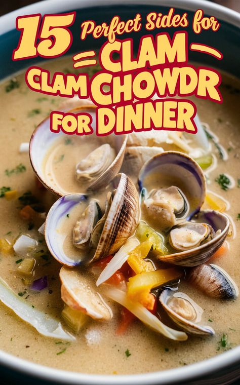 Discover the perfect pairings for your clam chowder dinner! 🍲🍴 #clamchowder #dinnerideas What To Serve With Clam Chowder, Lobster Chowder, Crab Chowder, Shrimp Chowder, Grilled Shrimp Skewers, Spicy Crab, Seafood Chowder, Salt Pork, Lobster Bisque