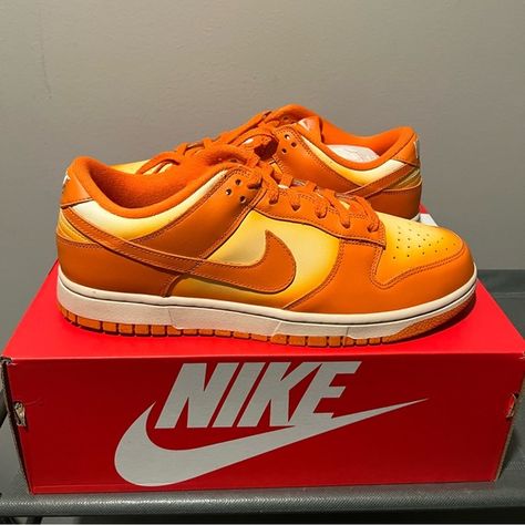 Nike Dunk Low Magma Orange 12.5W/11M DX2953-800 Magma Orange Dunks, Magma Orange Dunks Outfit, Orange Dunks, Dunks Shoes, Dunks Outfit, Zara Drip, Low Dunks, Swag Shoes, Nike Dunk Low