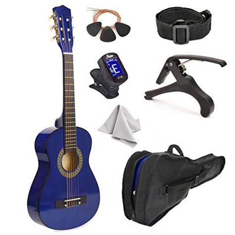 30" Wood Guitar with Case and Accessories for Kids/Girls/Boys/Beginners (Blue) Master Play Acoustic Guitar For Sale, Wood Guitar, Guitar Kids, Guitar Kits, Guitar Bag, Best Acoustic Guitar, Guitars For Sale, Guitar For Beginners, Classical Guitar