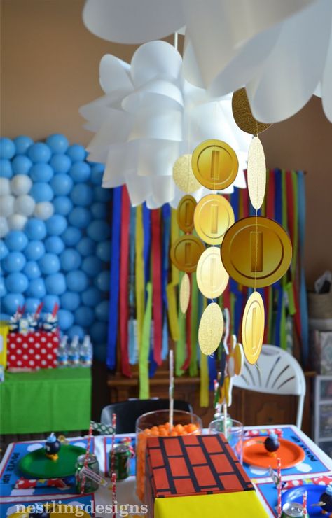 Nintendo Birthday Party, Mario Themed Birthday Party, Birthday Party 10, Super Mario Bros Party Ideas, Super Mario Brothers Party, Mario Brothers Birthday Party, Mario Kart Party, Nintendo Party, Super Mario Bros Birthday Party