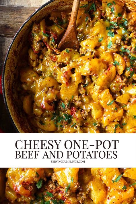 One Pot Dinners, Beef And Potatoes, Beef Casserole Recipes, Beef Recipes Easy, Health Dinner Recipes, Beef Recipes For Dinner, Beef Dinner, Potato Casserole, Beef Dishes