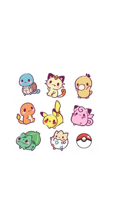 Chibi Pokemon Wallpaper, Food Pokemon, Pokemon Doodles, Cat Phone Wallpaper, Surreal Tattoo, Pokemon Backgrounds, Pikachu Wallpaper, Cute Easy Doodles, Dont Touch My Phone Wallpaper