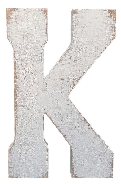 PRICES MAY VARY. If you love the rustic look that farmhouse style decor adds to your living space, then this Distressed White Wash Letter is the perfect accent piece for any occasion. This piece will not warp or splinter. Use this Distressed Letter to plan out your next nursery room, children's playroom, living room, bedroom, bathroom, and kitchen. It can either stand up right on a desk, table, shelves or use the keyhole slots on the back of the letter to hang on the wall! We have seen customers Letters K, Alphabet Wall Decor, Large Wood Letters, Wall Decor Letters, Letter Wall Decor, Free Standing Letters, Wood Letter, Alphabet Wall, Wall Letters