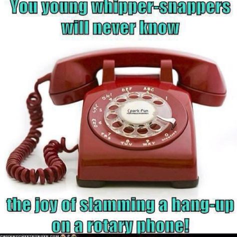 Yep slamming down a phone makes it so much better ! Telephone Retro, Rotary Dial Phone, Rotary Phone, Old Phone, Senior Citizen, Desk Phone, Telephones, Do You Remember, Corded Phone