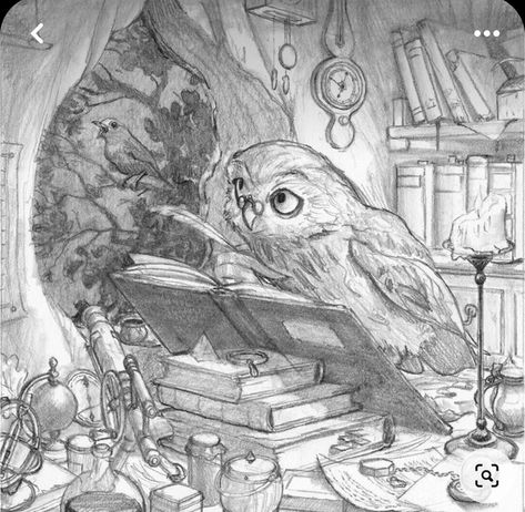 Old Animal Illustration, Lapin Illustration, Rough Drawing, Forest Gnome, Owl Illustration, Owls Drawing, Owl Painting, Arte Sketchbook, Animal Illustration