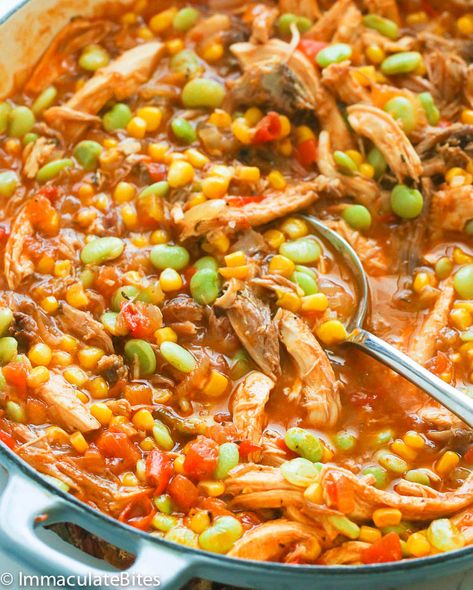 Brunswick Stew - Immaculate Bites Shredded Pork Stew Recipes, Southern Brunswick Stew Recipe, Homemade Brunswick Stew Recipe, Brunswick Stew Recipe Georgia, Chicken Brunswick Stew Recipe, Best Brunswick Stew Recipe, Brunswick Stew Recipe, Pork Stew Meat, Stew Recipes Crockpot