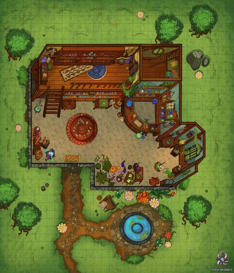 Potion Shop, Magic Store, Dnd World Map, Building Map, Battle Map, Tabletop Rpg Maps, Dnd Maps, Rpg Maps, Rpg Map