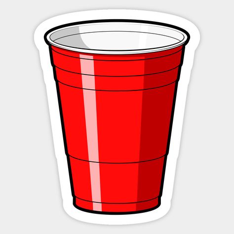 A single red Solo cup illustration. -- Choose from our vast selection of stickers to match with your favorite design to make the perfect customized sticker/decal. Perfect to put on water bottles, laptops, hard hats, and car windows. Everything from favorite TV show stickers to funny stickers. For men, women, boys, and girls. Cup Illustration Design, Drinking Stickers, Beachy Stickers, Red Cup Party, Drinks Stickers, Cup Illustration, Red Stickers, Cup Tattoo, Red Solo Cup