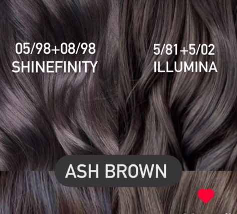 Wella Shinefinity Formulas, Wella Formulas, Wella Illumina Color, Wella Toner, Charcoal Hair, Wella Illumina, Wella Hair Color, Color Formulas, Ash Hair