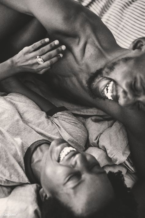 Cute happy black couple playing in bed | premium image by rawpixel.com / Felix #photography #photos Hug In Bed, Couple Kiss In Bed, Black Romance Books, First Date Rules, Couple Laughing, African American Couples, Tears In Eyes, Surprises For Husband, Couples Play